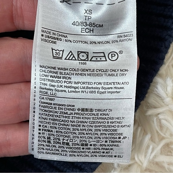 Banana Republic Women's Navy Ruffle Sweater crew neck long sleeve pullover SZ XS - Picture 8 of 8